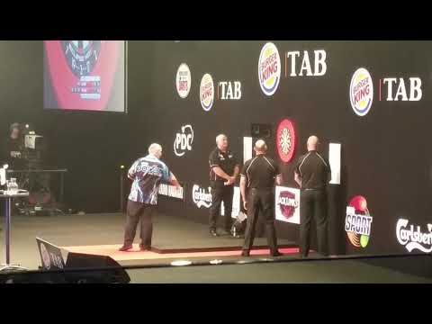 Phil Taylor vs corey cadby - towel incident