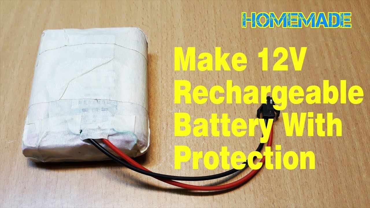 How To Make 12v Rechargeable Battery - homemade - YouTube