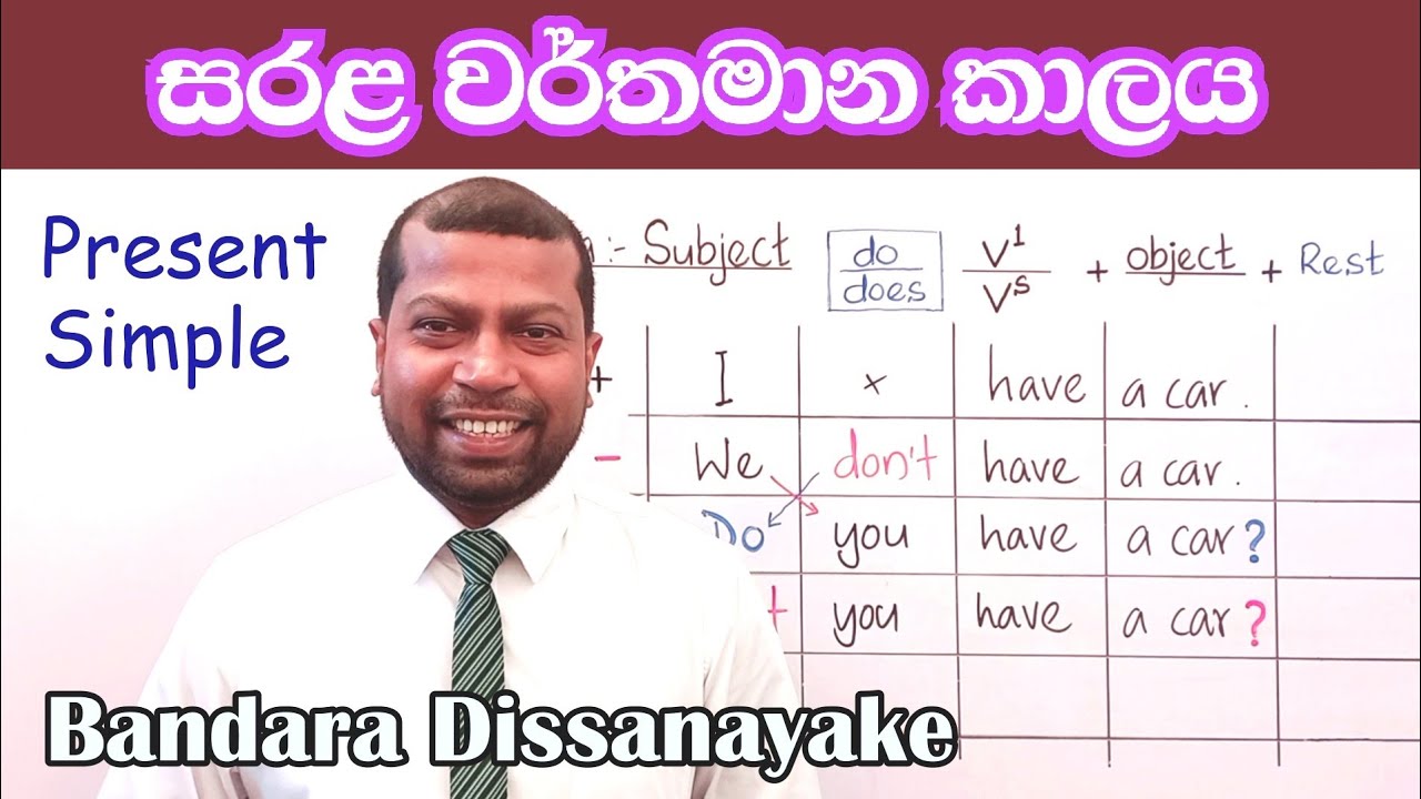 Present simple tense  40th Lesson  @bandaradissanayakeenglish  learn English tenses