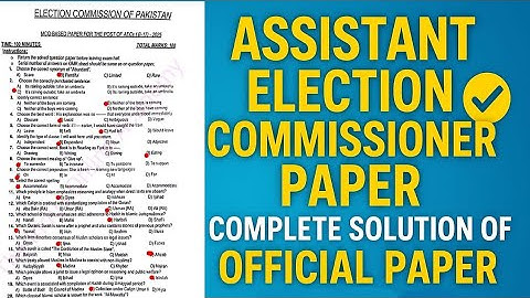 Assistant Election Commissioner Complete Paper Solved|Assistant Election Commissioner Paper Solution