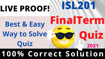 ISL201 Quiz 2 Solution 2021 | Finalterm Quiz | #EasyLearningClub