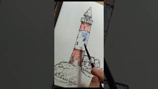 Lighthouse Sketch - Simple Sketching, Easy Colours - Urban Sketching Tutorials!
