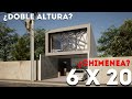 PLANO DE CASA DE 6 X 20 METROS MODERNA | HOUSE PLANS 6 X 20 METERS MODERN STYLE