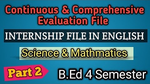 Continuous And Comprehensive Evaluation File || CCE File In English || #evaluation #4semester