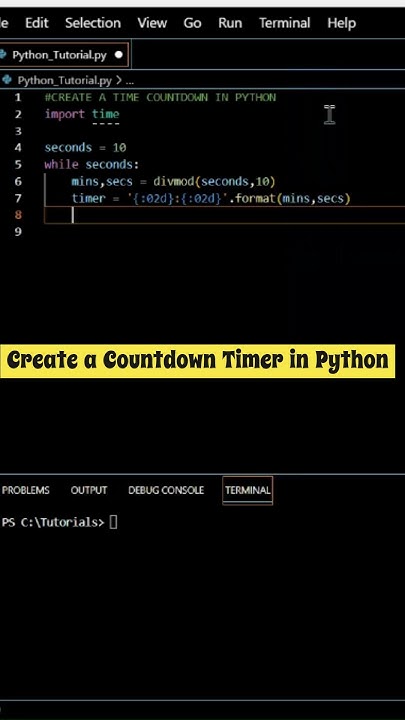 Create a Countdown Timer in Python #shorts #coding #programming #python ...