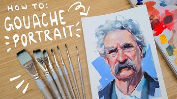 Hoe schilder je een portret met traditionele gouache | met mijn NIEUWE penselen!