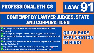Contempt by Lawyers, Judges, State & Corporate Bodies | Contempt of Court Explained | LLB 3rd Sem