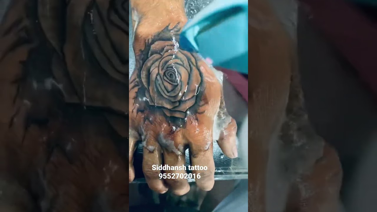 Rose tattoo for coverup on hand