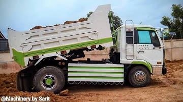 Powerful 5-Ton Dump Trucks In Action – Heavy Soil Filling Operation!