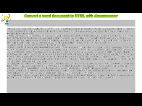 How to : Convert a word document to HTML with dreamweaver