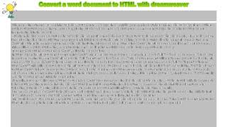 How to : Convert a word document to HTML with dreamweaver