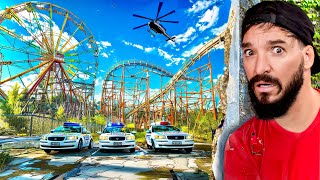 SURROUNDED BY POLICE in ABANDONED AMUSEMENT PARK *EPIC ESCAPE*