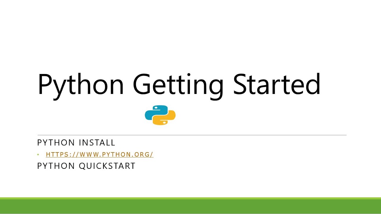 Getting started with Python - YouTube