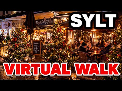 Friedrichstraße an Silvester 2023 Westerland Sylt 🇩🇪 4K UHD virtual walking Deutschland