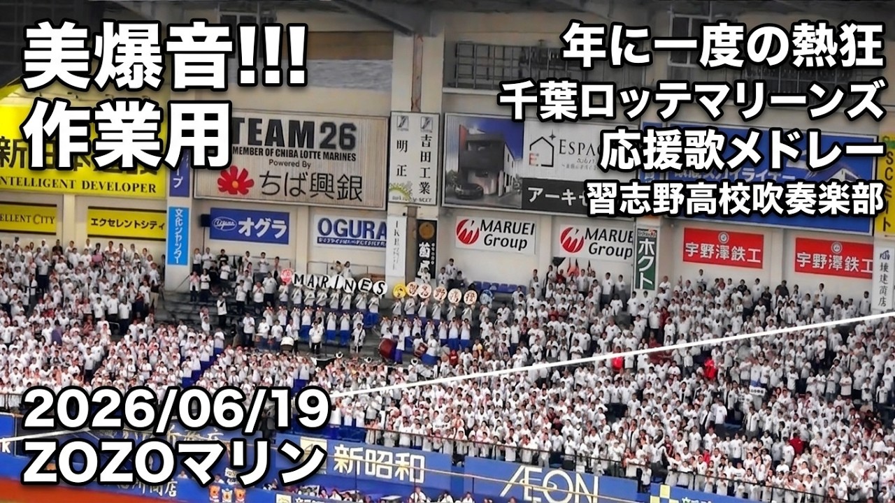 作業用】 習志野高校吹奏楽部×千葉ロッテマリーンズ 応援歌メドレー
