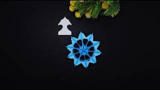 ❄️クリスマスの飾り付けに！美しい3Dペーパースノーフレークの作り方🎄 screenshot 4