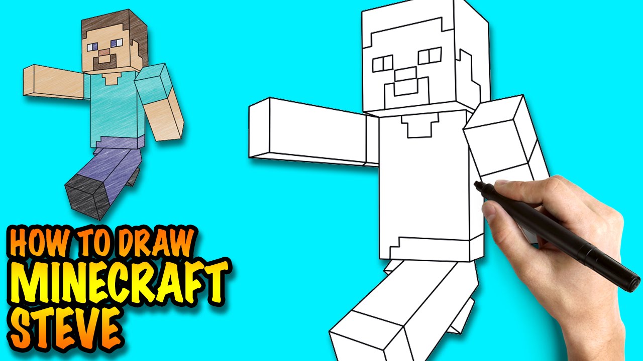 How to draw Minecraft Steve - Easy step-by-step drawing lessons for
