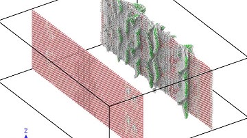 Collision cascade (irradiation) of Sigma 11 grain boundary with 110 tilt axis