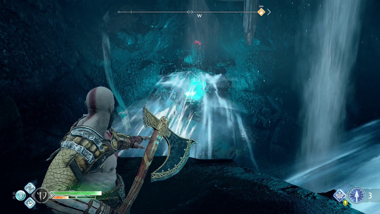 God of War Destroy Red Barrier Around Chest in Cave YouTube