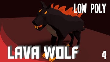Timelapse - Low Poly Lava Wolf [Blender]