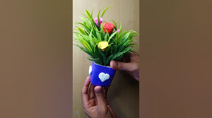 DIY Clay Crafts Rose Vase Making #shorts #satisfying #viral