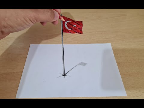 23 nisan 3d bayrak çizimi /görsel sanatlar dersi