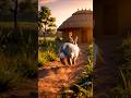 Rabbit Bring Food Natural sound #animalshorts #rebbit #cartoon