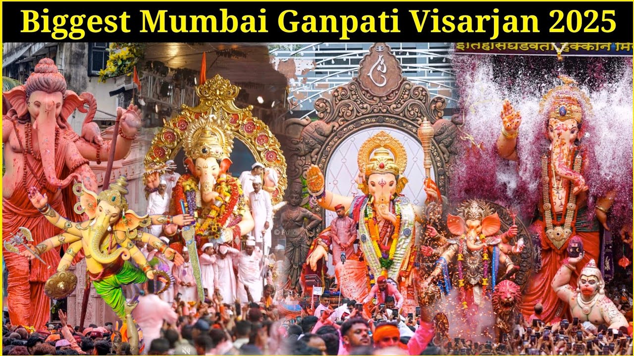 मुंबई गणपती विसर्जन २०२५😍 Mumbai Ganpati Visarjan 2025 | गर्दी, जल्लोष आणि उत्साह🙏 Bappa Immersion