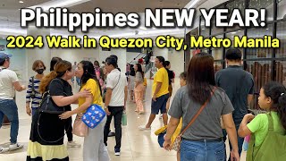 PILIPPINES New Years Day 2024 in Araneta City, Quezon City | Night Walk in Metro Manila