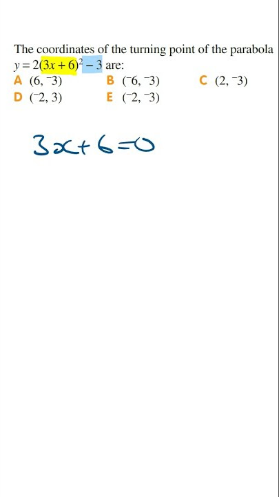 Coordinates of Turning Point of a Parabola (Easy Way)