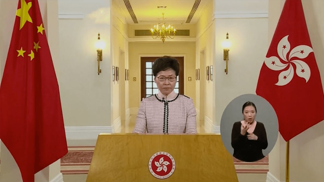 newspaper mockup Carrie Lam's pre recorded policy speech released after being disrupted in Legislative Council