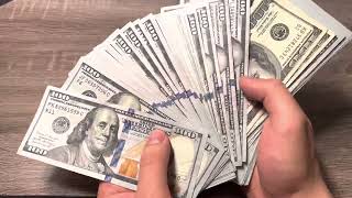 COUNTING MONEY - $10,000 DOLLARS ASMR $100 BILLS
