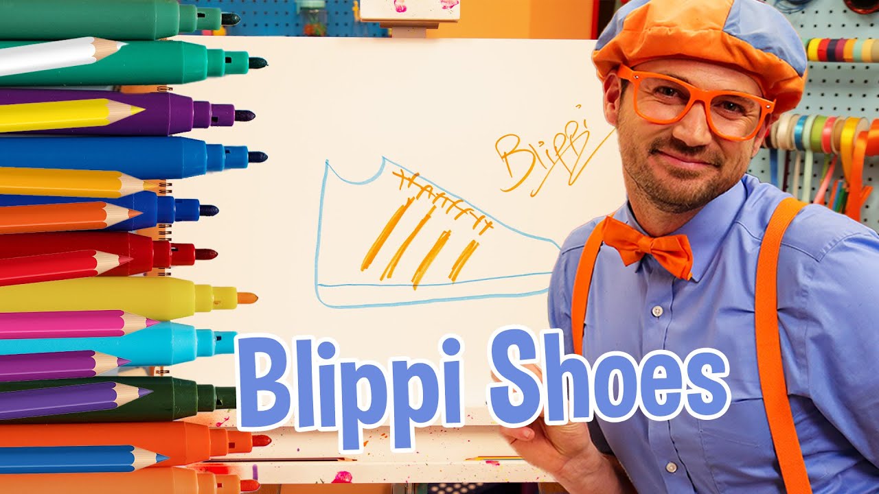 BLIPPI Teaches How To Draw His Own Shoes | Painting for Kids | Moonbug Art  for Kids Hub 🖌️ - YouTube