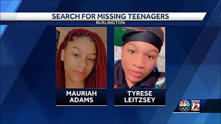 Burlington police search for two missing teenagers