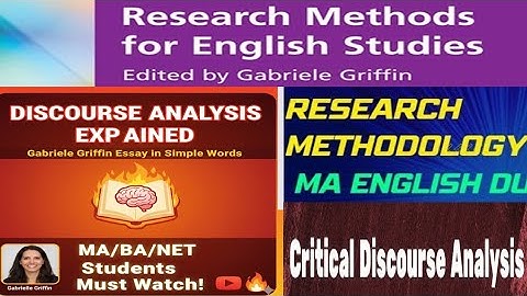 Discourse Analysis Explained| Gabriele Griffin Essay in Simple Words |MA/BA/NET Students Must Watch!