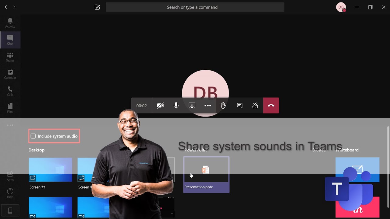 share presentation sound on teams