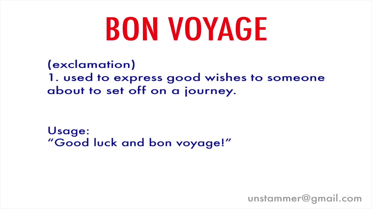 bon voyage meaning in english pronunciation