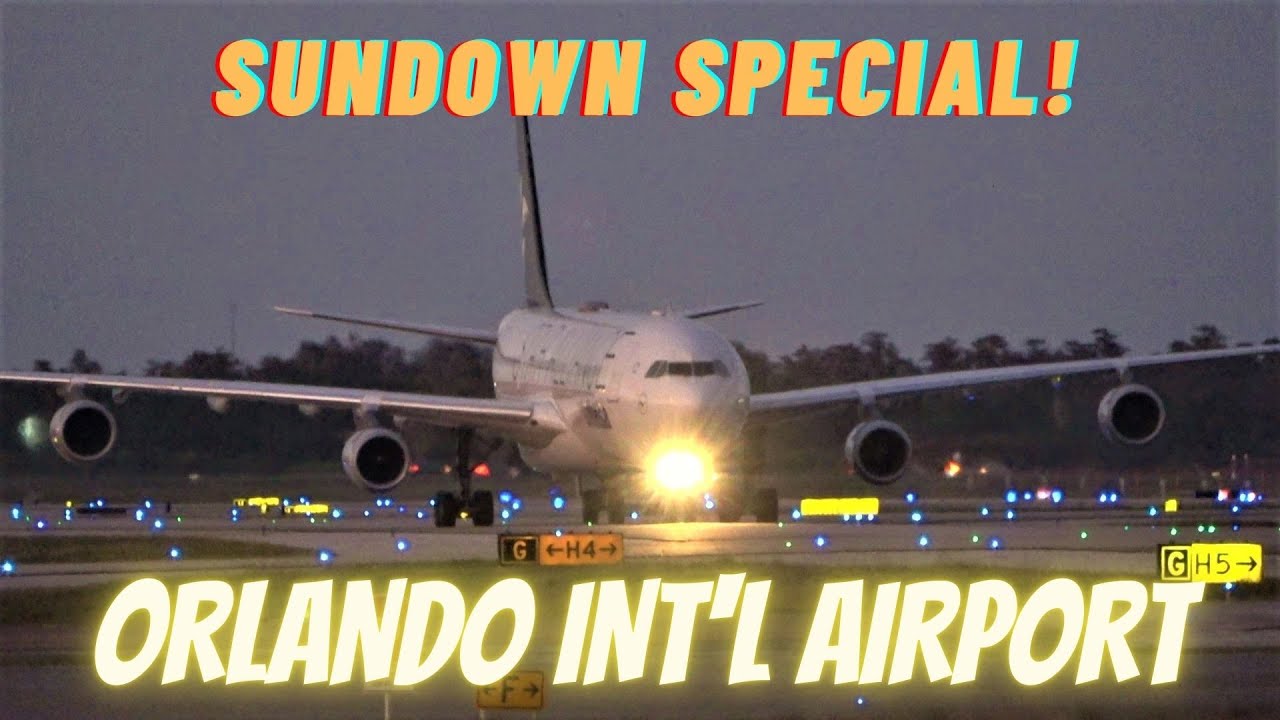 [4K] PLANE SPOTTING AIRCRAFT IDENTIFICATION SUNDOWN SPECIAL ORLANDO INTERNATIONAL AIRPORT 12/14/21.