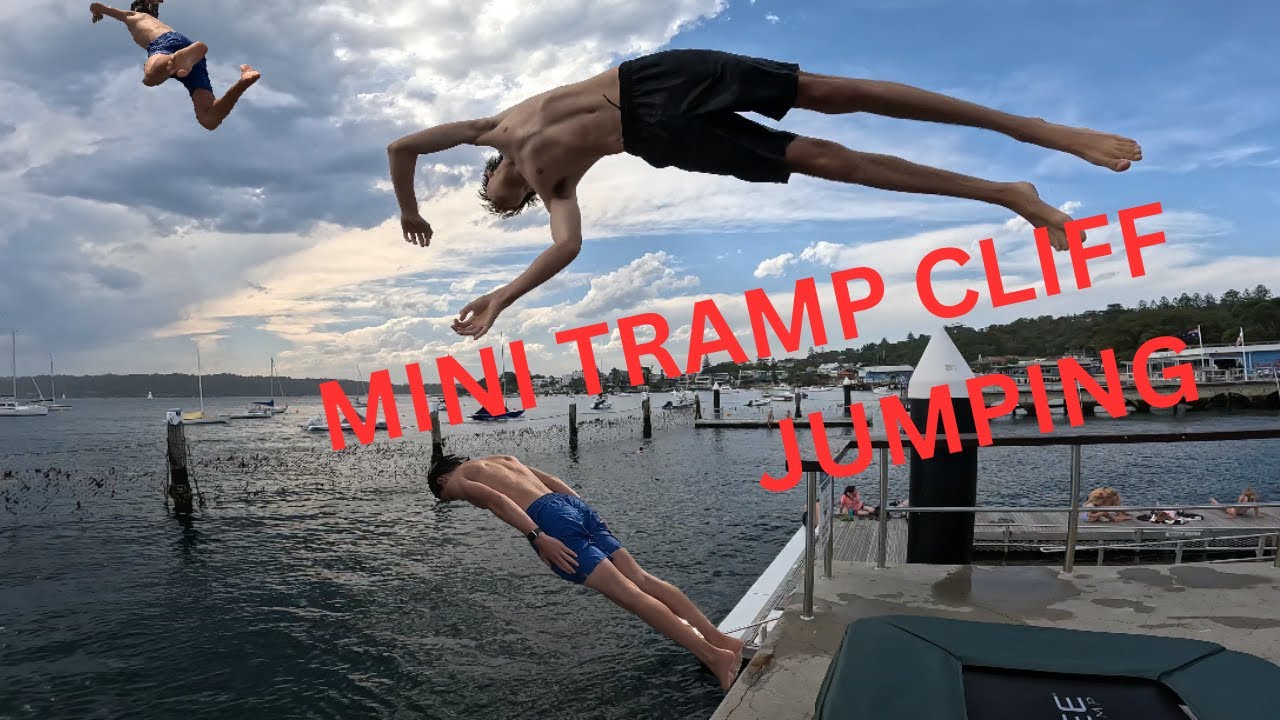 TRAMPOLINE VS CLIFF JUMPING (and dods training)