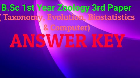 SDSUV B.Sc 1st Year  #Zoology 3rd Paper 2021 Answer Key #Study+Workout