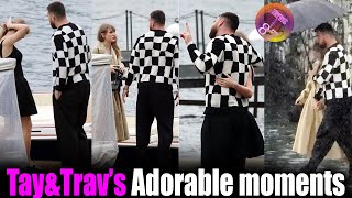 'adorable' pda moments of taylor swift & travis kelce broke the internet on lake como boat ride