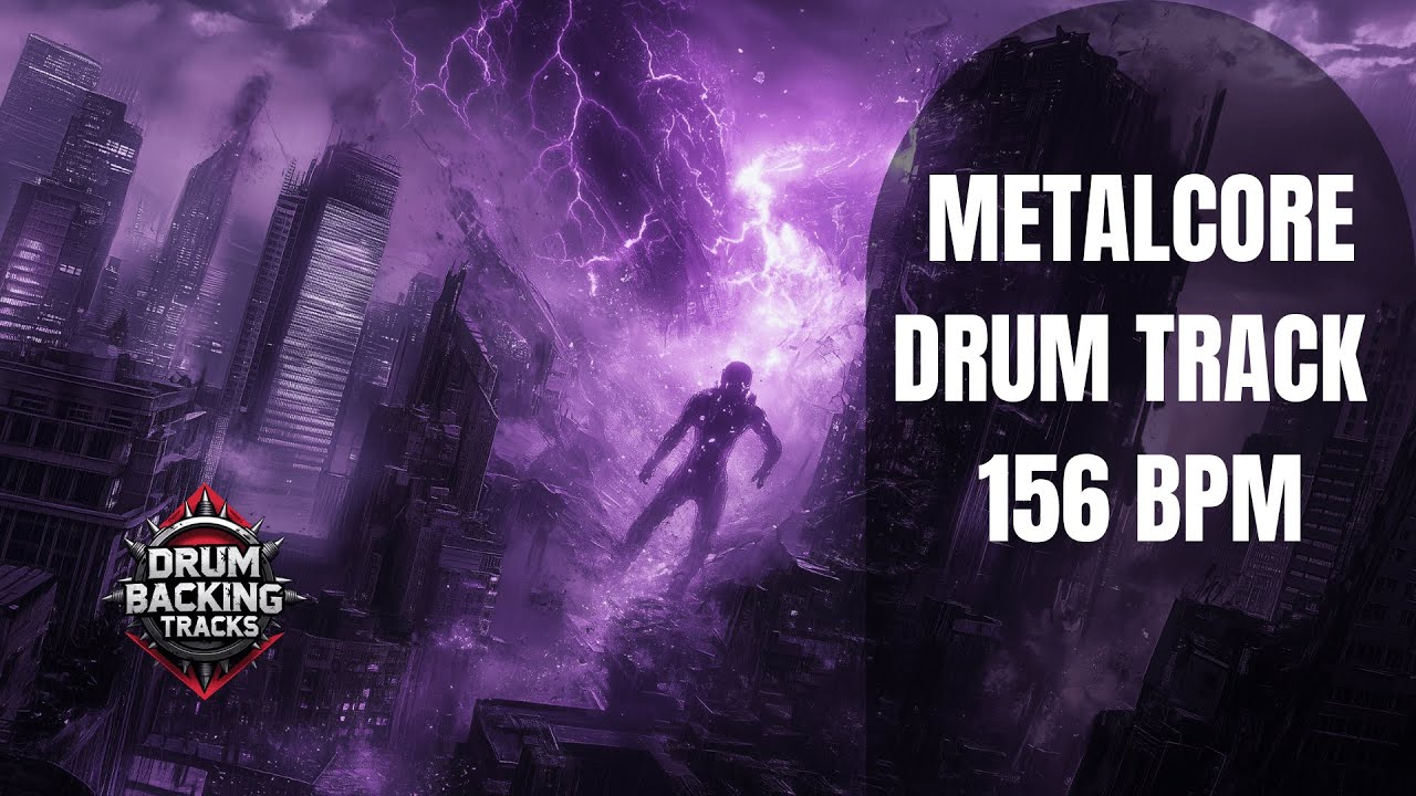 156 BPM Metalcore Drum Track - Intense Full Song Structure - YouTube