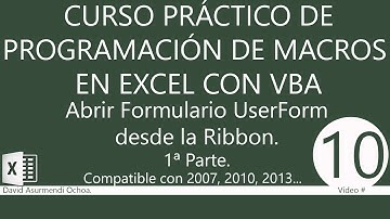 Curso Práctico Programación VBA Excel 2007: Formularios, UserForms. Sesión 09.  Vídeo 1 de 2.