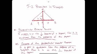Geometry 5-2 BISECTORS in Triangles