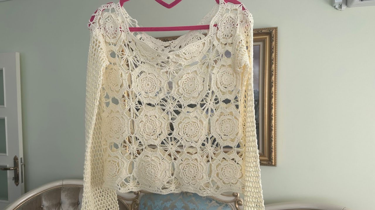 DANTEL MOTİF Örgü Bluz Yapımı {4. Bölüm}#bluz #dantelelbise #dantelbluz#heart #diy #handmade