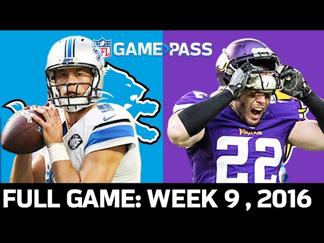 Detroit Lions vs. Minnesota Vikings Week 9, 2016 FULL Game