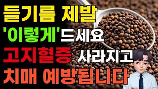 들기름 제발 '이렇게' 드세요! 고지혈증 사라지고 치매 예방됩니다. 보약보다 좋은 들기름효능 부작용 주의사항