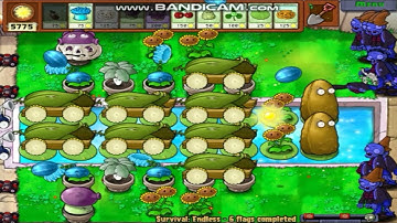 Plants vs Zombies: Survival Endless 10 Cob Cannon setup ( 0 - 20 Flag )