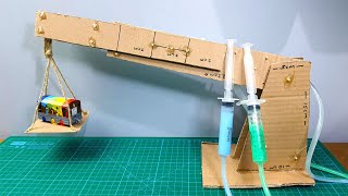 How to make a remote controlled Hydraulic Crane from cardboard,Cardboard crafts