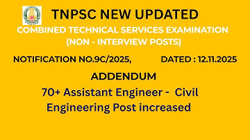 TNPSC Combined Technical Services Examination (Non - Interview Posts) /ADDENDUM